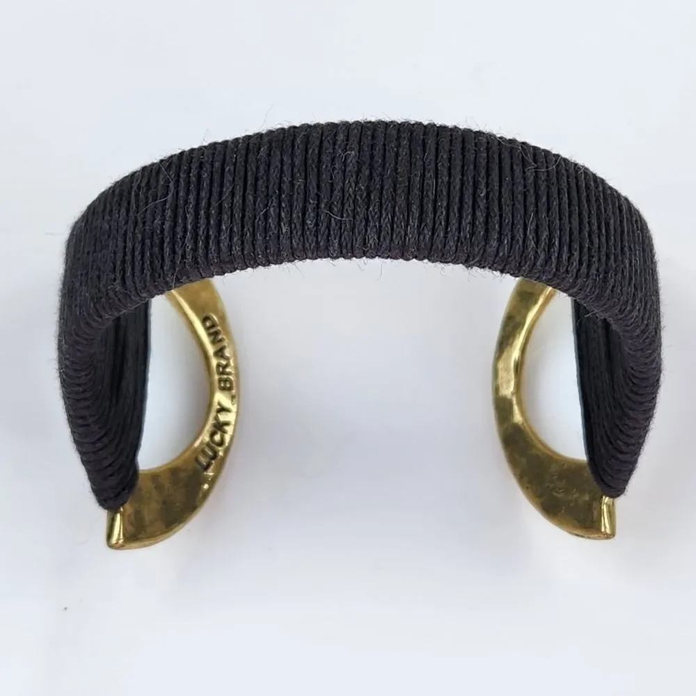 💜Vintage Lucky Gold Tone Hammered Cuff Bracelet